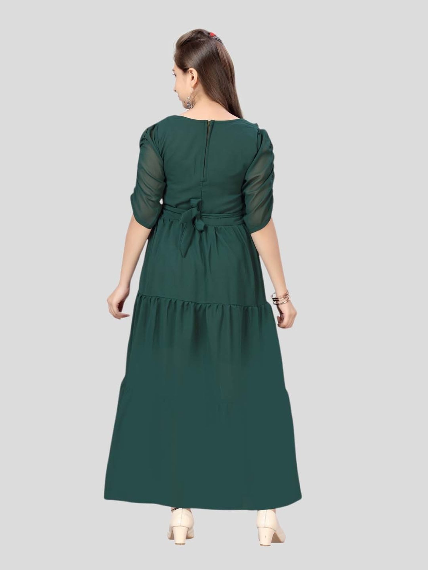 Aarika Kids Green Flared Fit Gown