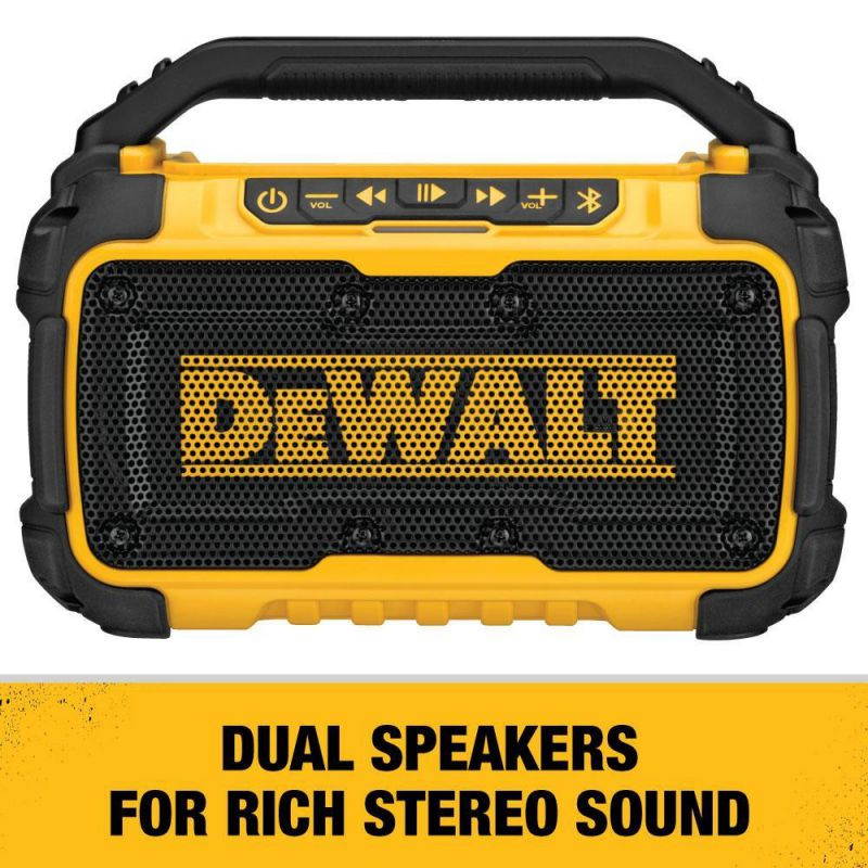 DeWALT DCR010 12-Volt/20-Volt Corded/Cordless Dual Speaker Bluetooth Speaker