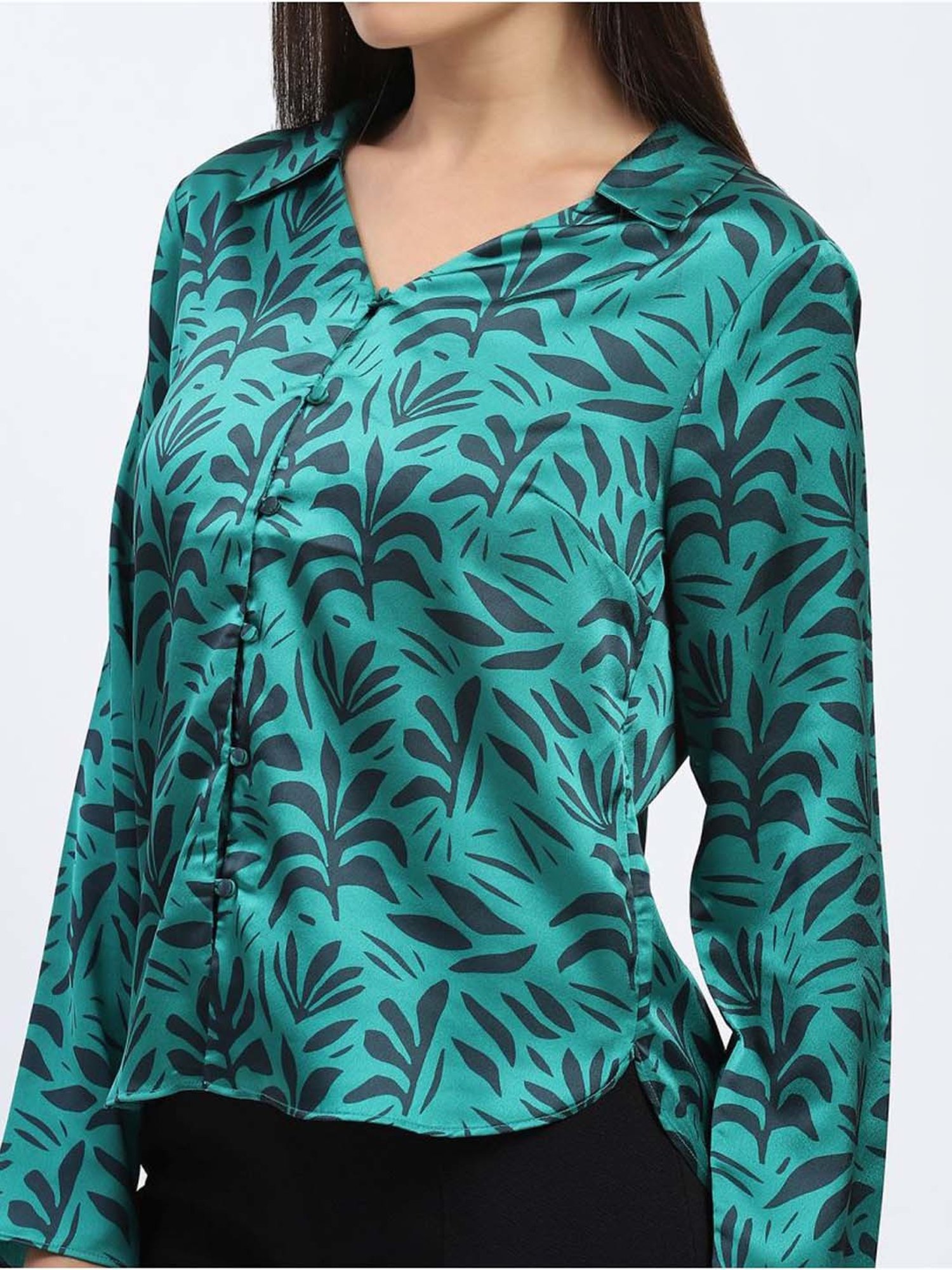 MADAME Green Printed Top