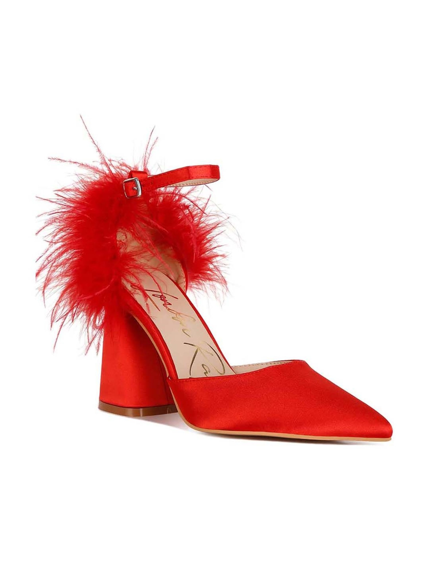 London Rag Women's Red Ankle Strap Sandals