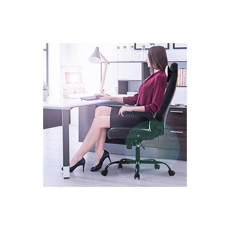 PC Gaming Chair Ergonomic Office Chair Desk Chair with Lumbar Support Flip Up Arms Headrest PU Leather Executive High Back Computer Chair for Adults Women Men, Black and White