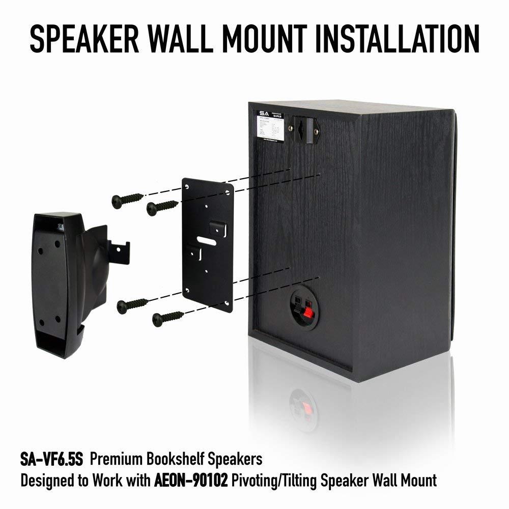 Heavy Duty Speaker Wall Mount - For Bookshelf, Large or Small Speakers