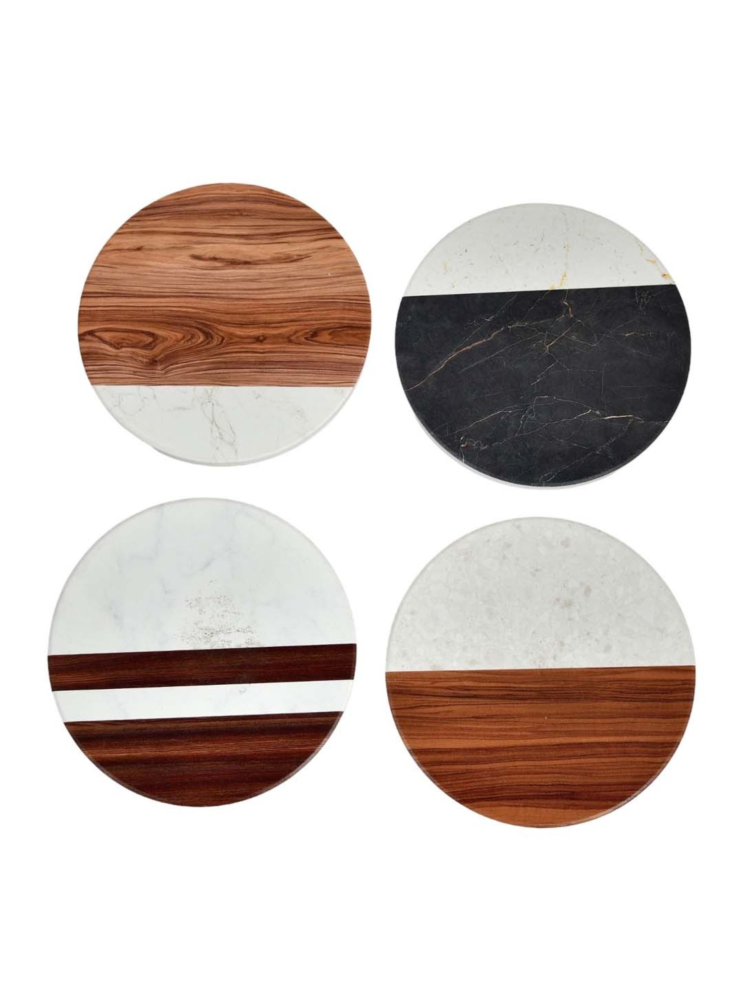 TAYHAA Multicolor Ceramic Stylish Round Coasters - Set of 4