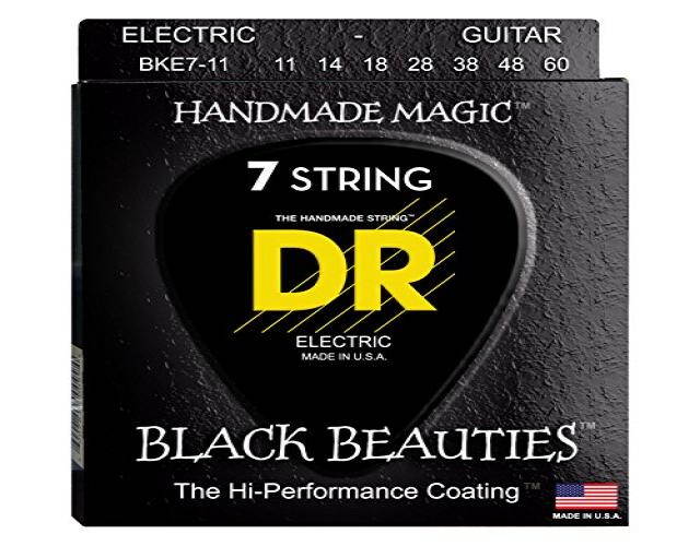 DR Strings BLACK BEAUTIES Black Coated Heavy 7-String Electric Guitar Strings (11-60)