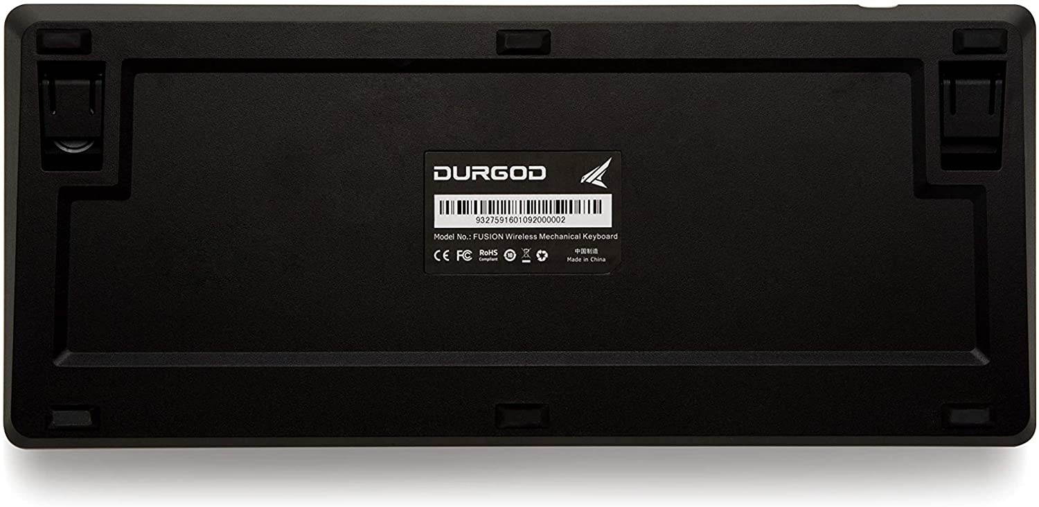 Durgod Fusion Mechanical Keyboard - 65% Layout - Doubleshot PBT Cherry Profile - Wireless 2.4gHz / Bluetooth 5.0 / USB Type C - Up to 40 Days Battery Life (Cherry Black, Steam)