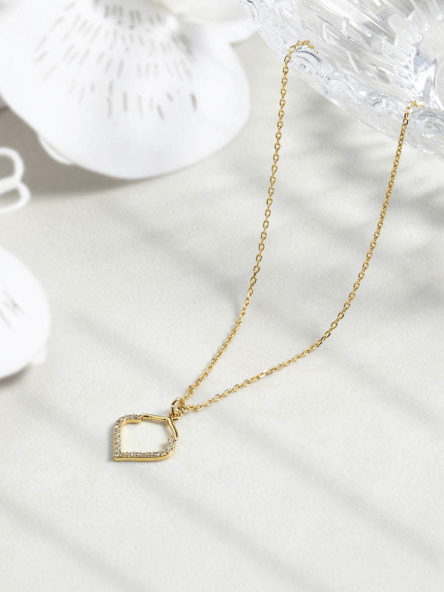 Accessorize London Z Real Gold-plated CZ Pendant Necklace for Women