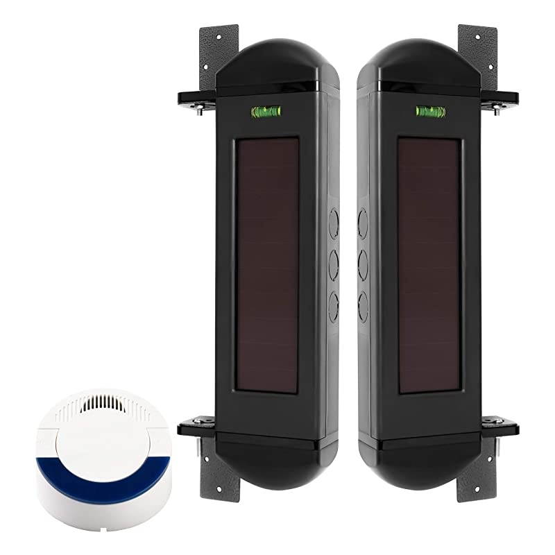 BBA-4000 Solar Powered Break Beam Alarm Kit - BBT-4000 Infrared Wireless Transmitter and DCR-4000 Driveway Alarm Receiver, Up to 1 Mile Operating Range