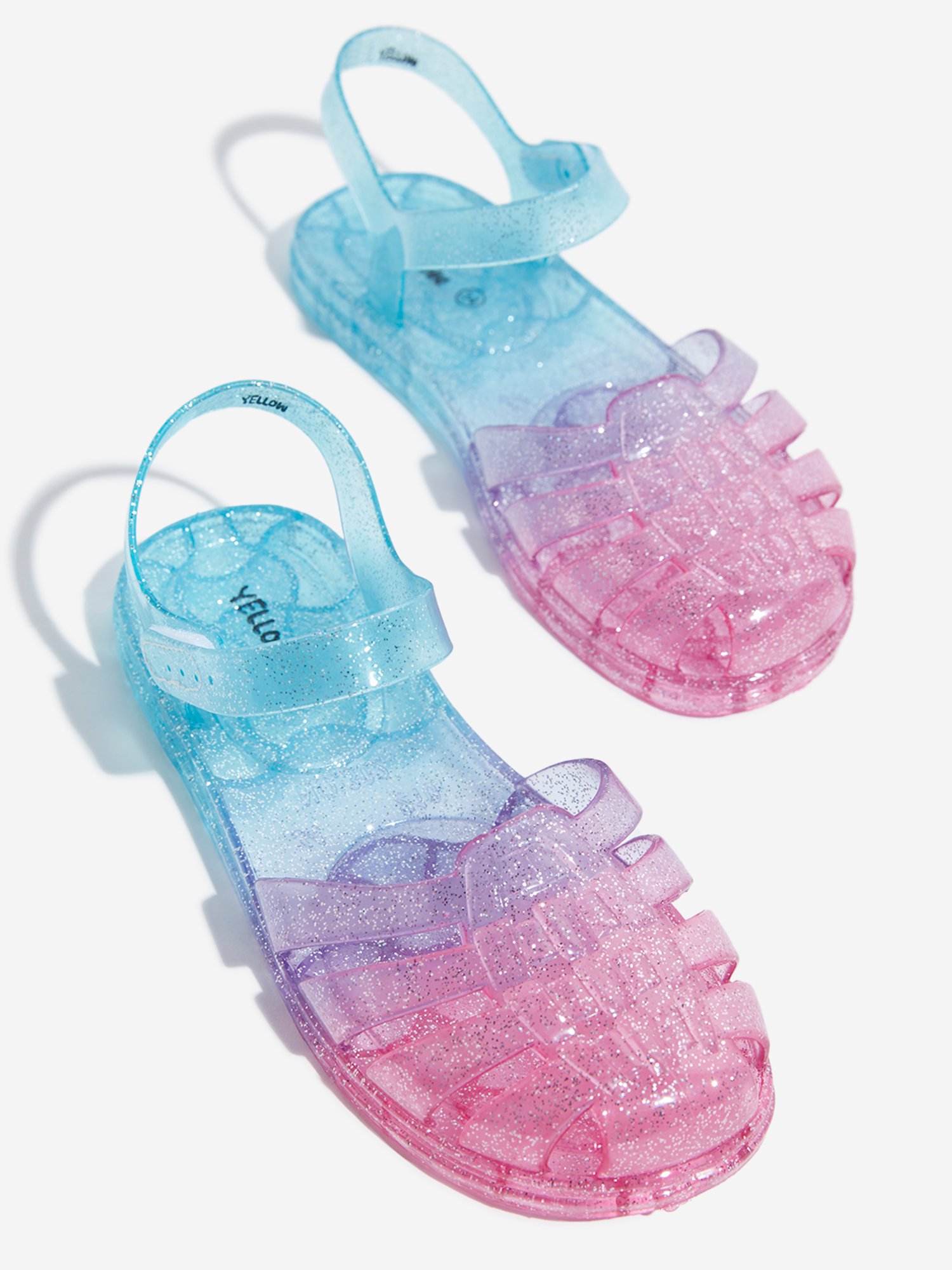 Yellow by Westside Multicolour Shimmer Vinyl Multi-Strap Sandals