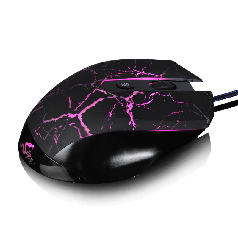 Merdia FL&middot;ESPORTS 500-2000DPI 6 Button 4 LED Colors 6600FPS Professional Ergonomics Wired G20 Gaming Mouse (Black)