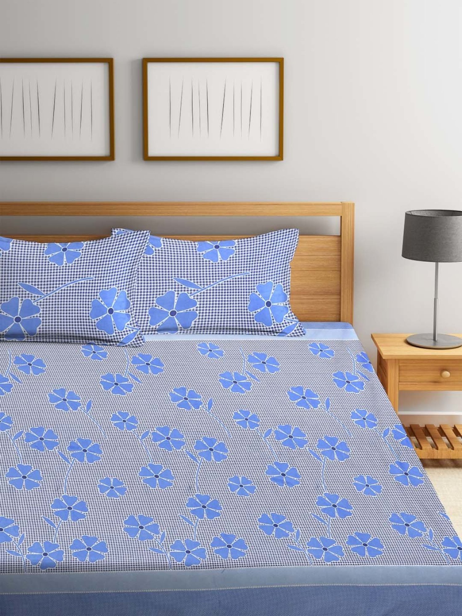 Maspar Purple 100% Cotton 200 TC Bed Sheet Set