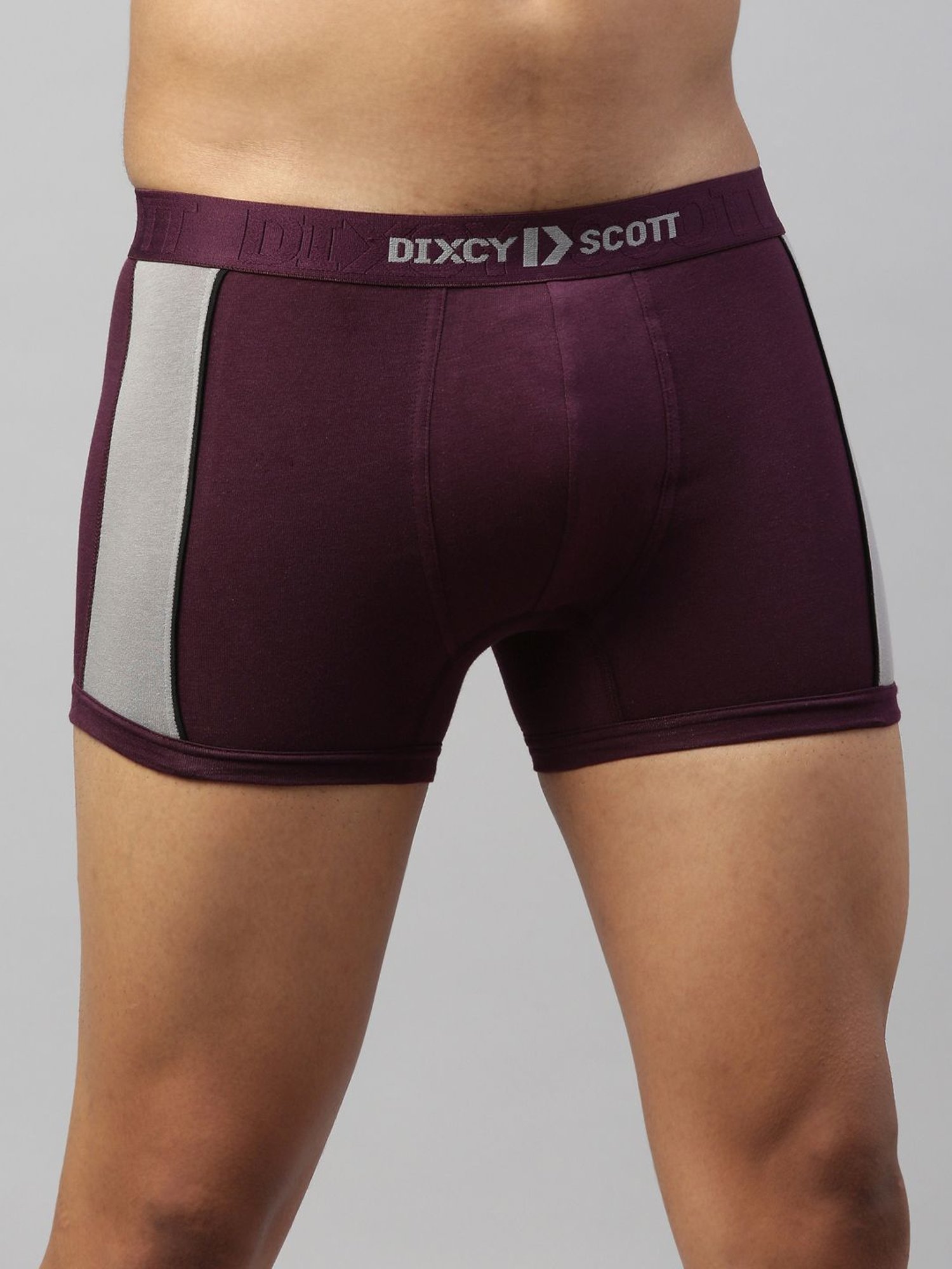 DIXCY SCOTT MAXIMUS Charcoal Melange & Wine Regular Fit Trunks - Pack Of 2