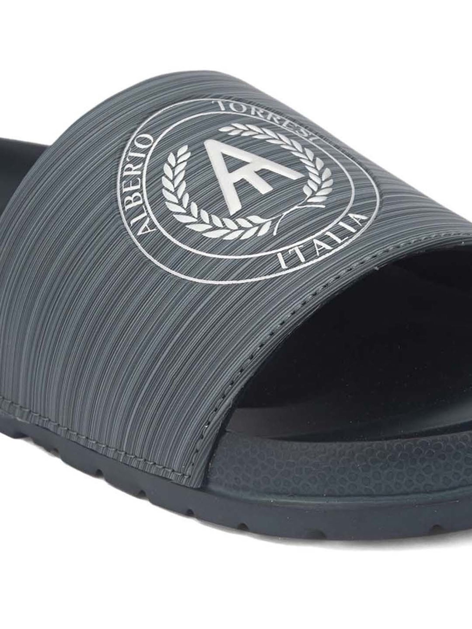 Alberto Torresi Men's Grey Slide Sandals
