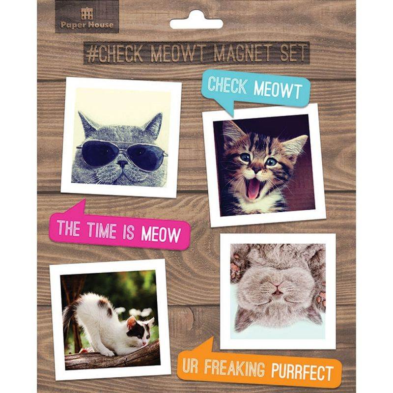 Paper House Productions,  Cat Check Meowt Magnet Set