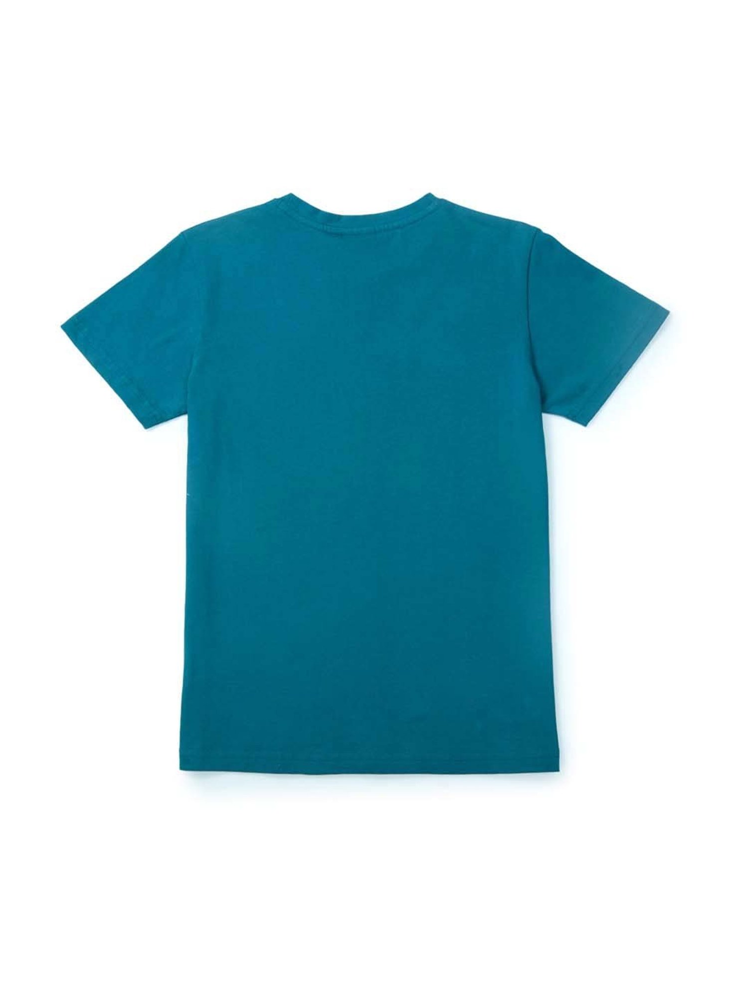 Gini & Jony Kids Teal Blue Printed T-Shirt
