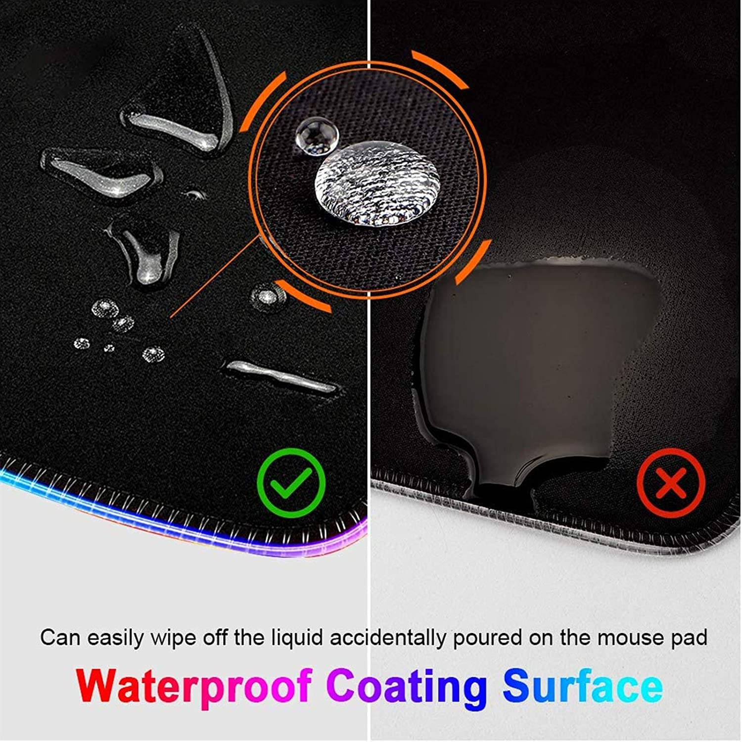 Mouse Pad RGB Anime My Hero Academia Dabi Blue Flame,Mousepad with 12 Lighting Modes & Non-Slip Rubber Base-3Mm Thick-Laptop Glowing Desk Pad-Computer Keyboard and Mice Combo Pads Mat 23.6X13.8