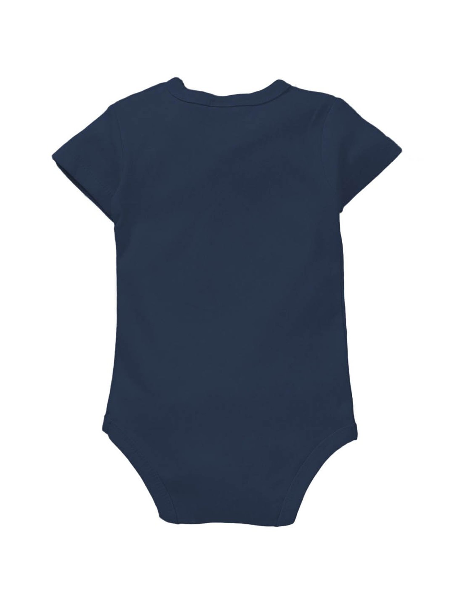 Zeezeezoo Kids Navy Blue Alexa, call Nani Printed Onesie