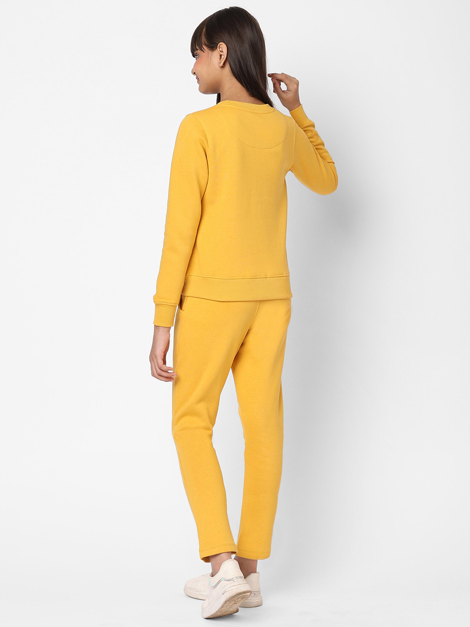 Sweet Dreams Girls Mustard Embroidery Full Sleeves Tracksuit