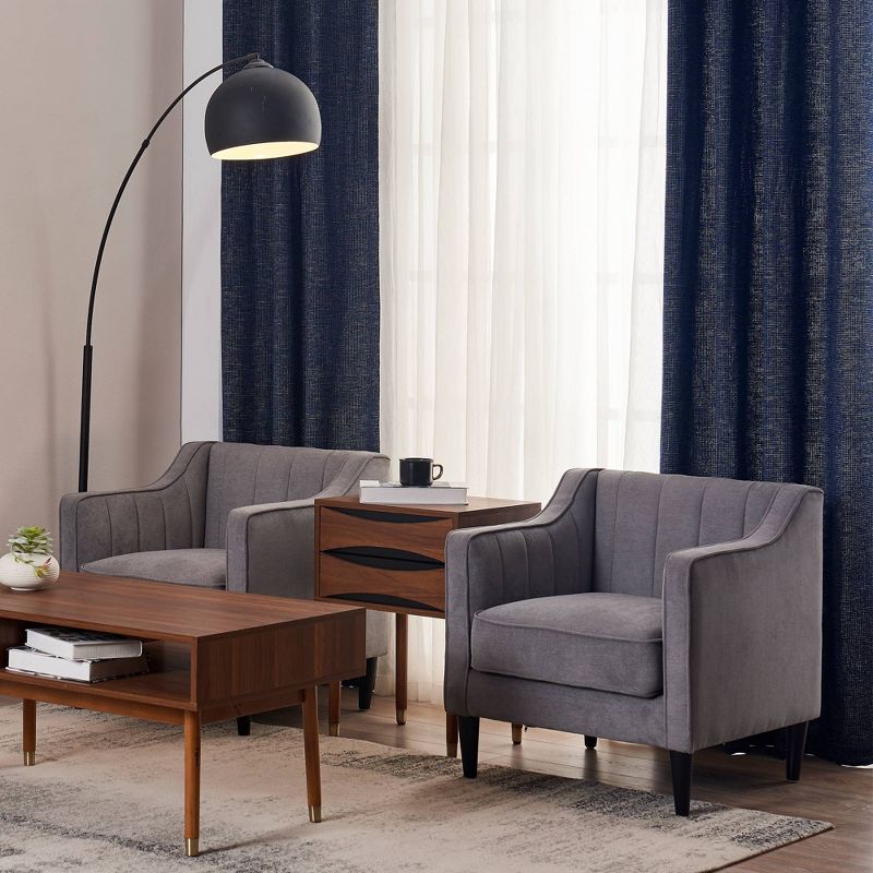 Chester Armchair with Solid Wood Leg Gray - Versanora