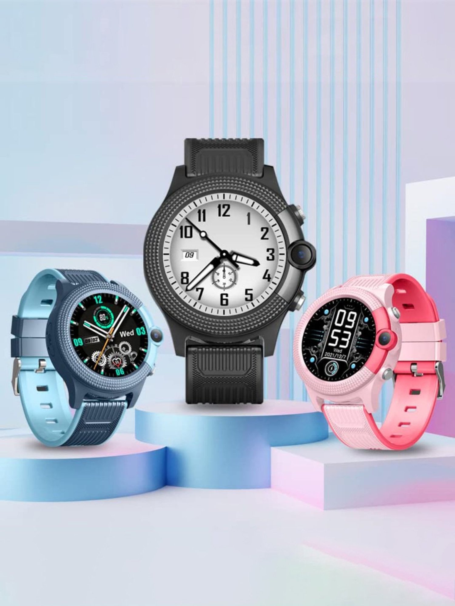 Turet Buttercup GPS Tracker Smartwatch for Kids with IP68 Waterproof 1.4 inch HD Display (Pink)