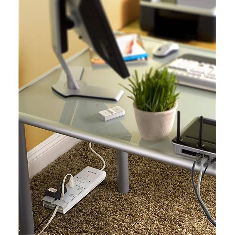 8Outlet Conserve Switch Surge Protector 4ft Cord and Remote White