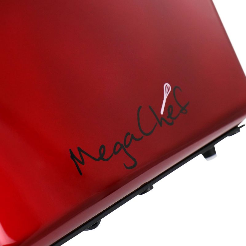 MegaChef 4 Slice Stainless Steel Toaster - Red