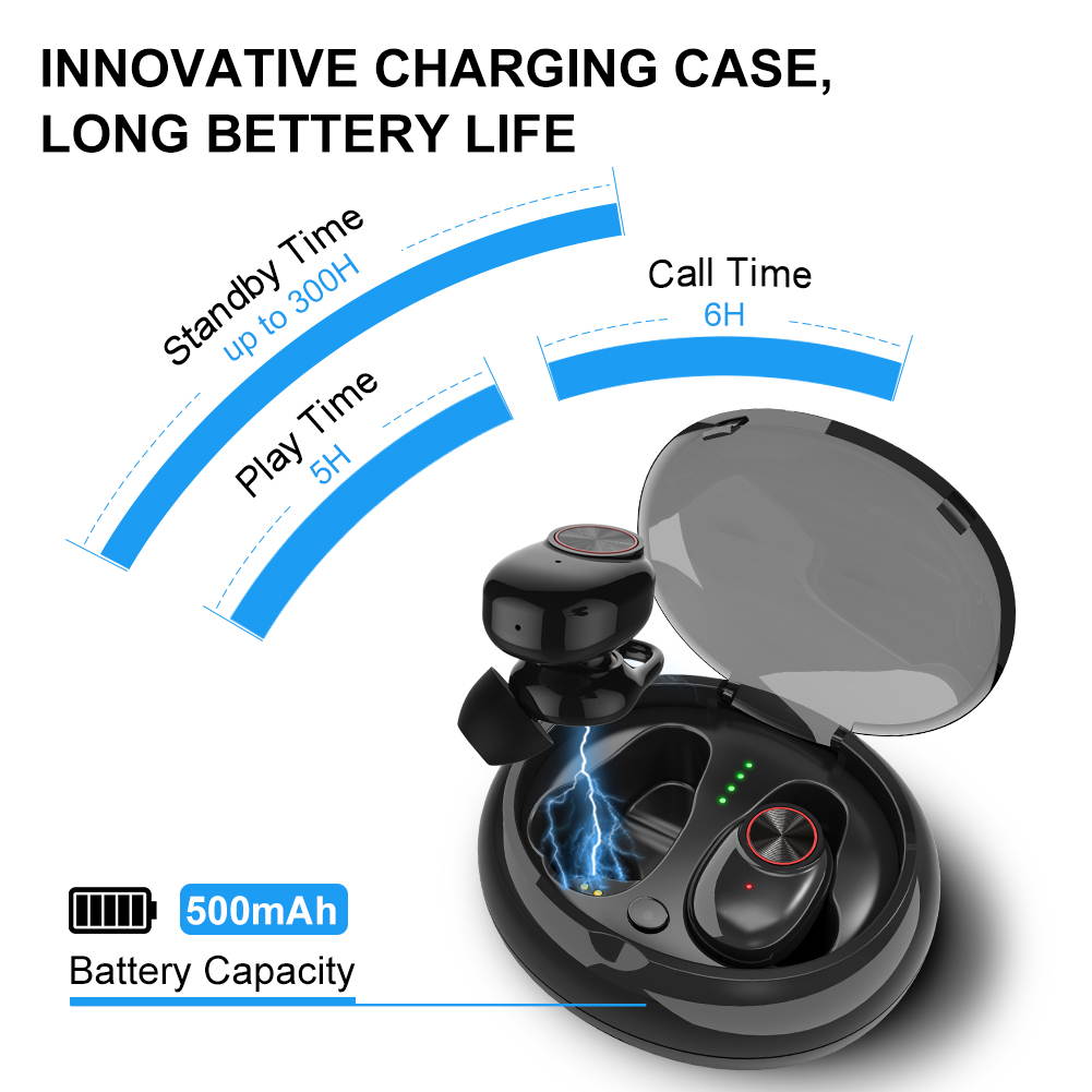 Arbily Wireless Bluetooth Earbuds, Bluetooth Earphones with Mic, Sport HD Stereo IPX6 Waterproof Air Bud Wireless Noise Canceling Workout Sports Earbuds