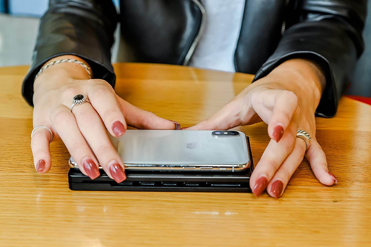 Type Wireless Keyboard (Marble Black)- Foldable, Pocket Size, Bluetooth, for Smart Phones and Tablets, 60 Days of Battery on Standby and 2-3 Weeks of Battery Power While in Continuous use, Aluminum.