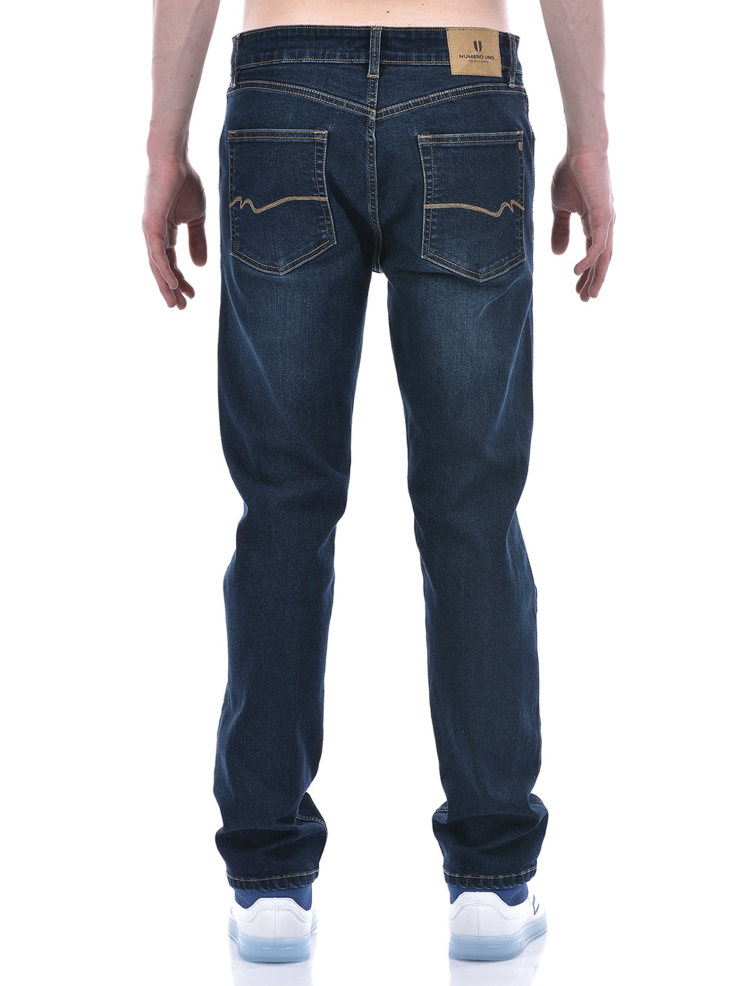 NUMERO UNO Blue Slim Fit Lightly Washed Jeans