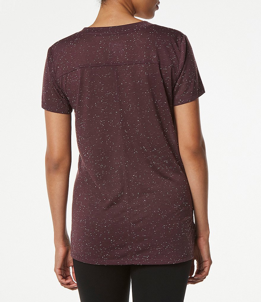 Marc New York Performance Speckle Jersey Short Sleeve V-Neck Boyfriend Tee