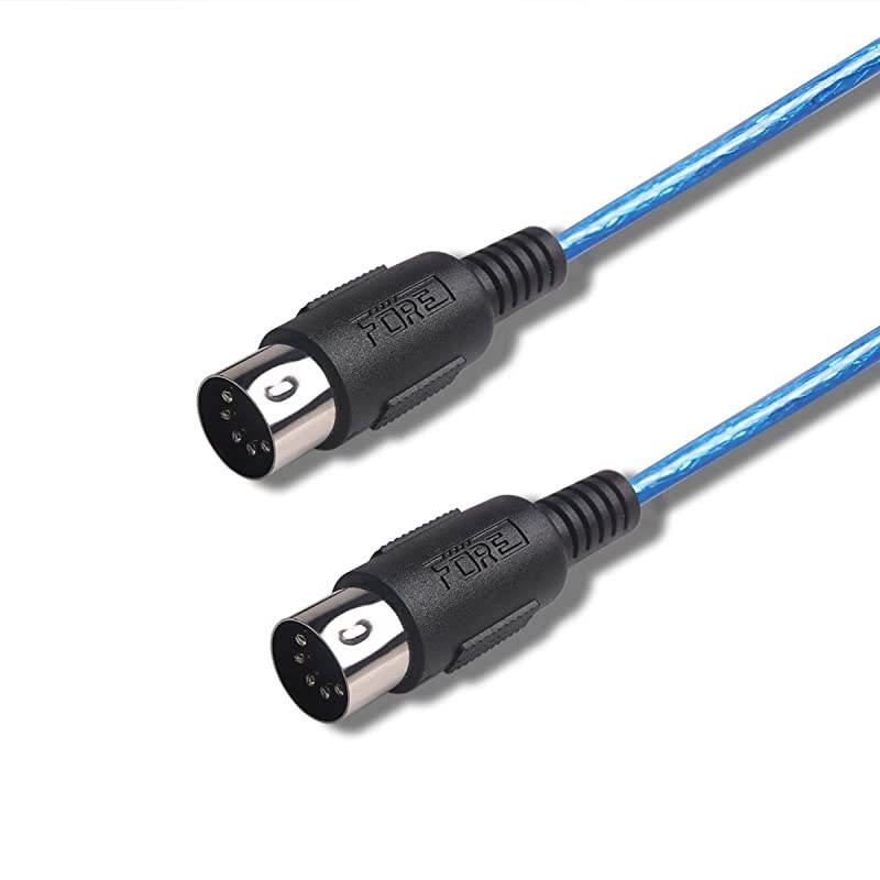 MIDI to USB Interface MIDI Cable Adapter with InputampOutput Connecting with KeyboardSynthesizer for EditingampRecording Track work with WindowsMac OS for Studio USB 20 Color Blue 65Ft