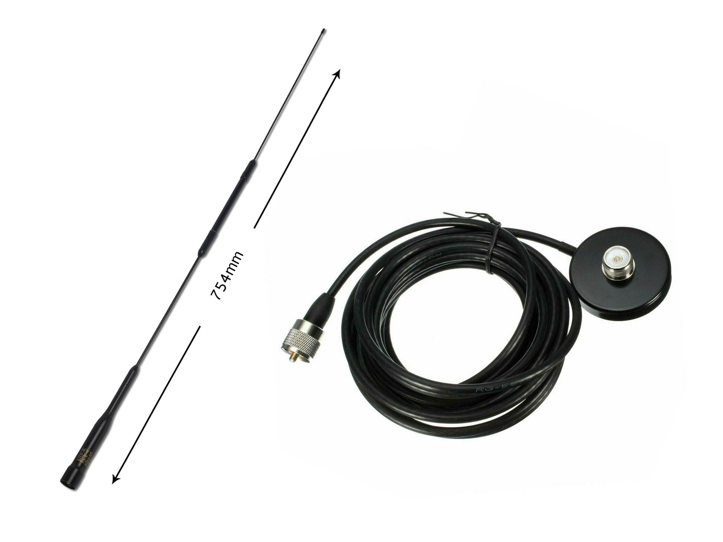 HYS SO239 Mount Magnetic base with RG58 5M Cable Dual Band Antenna For Car Mobile Radio