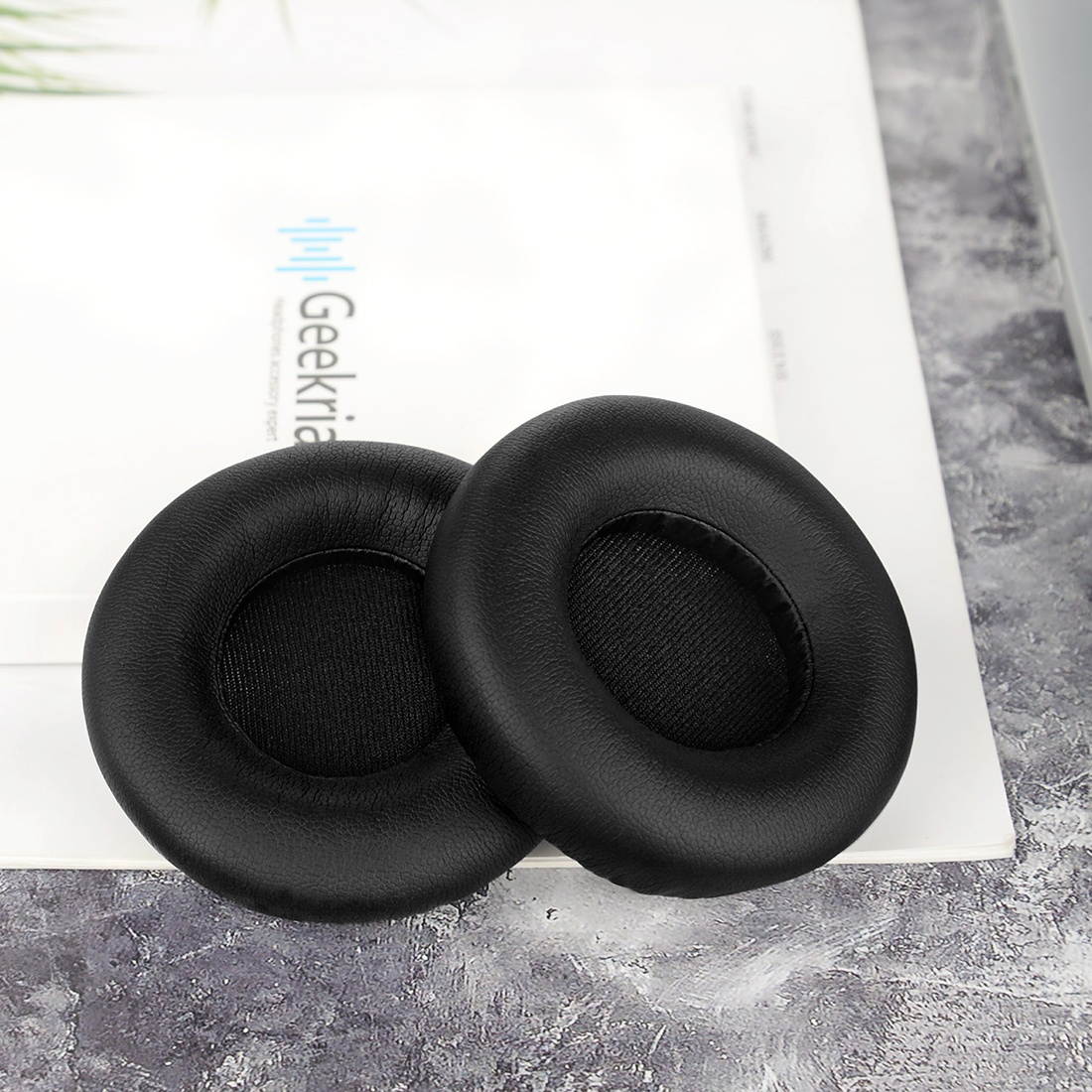 Geekria QuickFit Protein Leather Ear Pads for Monster DNA On-Ear Headphones, Replacement Ear Cushion / Ear Cups / Ear Cover, Headset Earpads Repair Parts (Black)