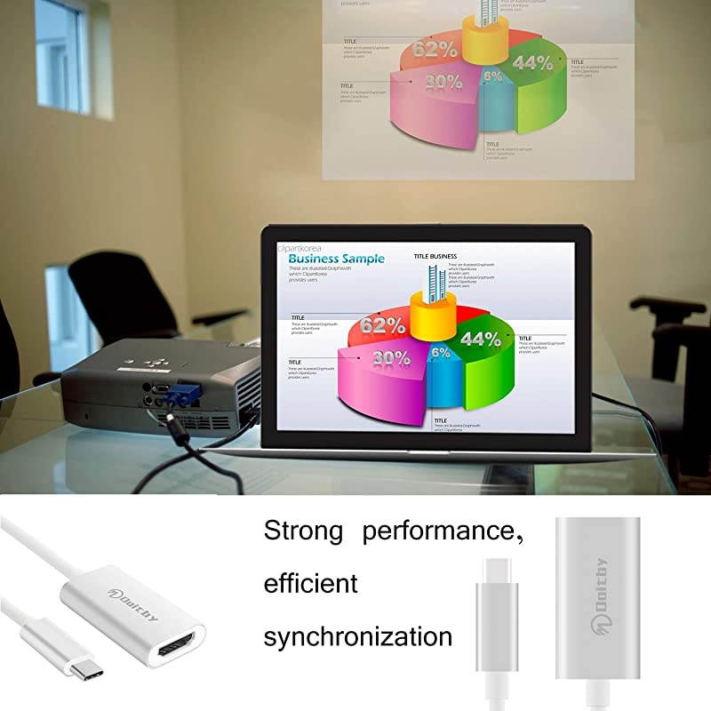 USB C to HDMI Adapter Type C to HDMI Adapter Compatible with MacBook ProiMacMac MiniMacBook AiriPad ProDELL XPSSurface Book 2Samsung S9S8S10 and More Thunderbolt 3 CompatibleSilver