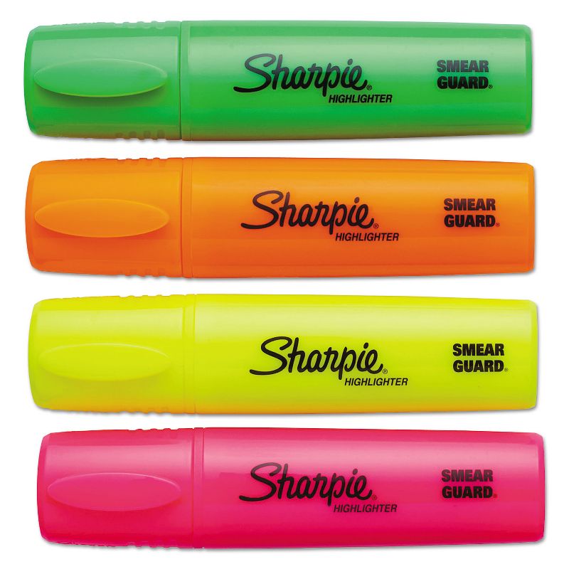 Sharpie Blade Tip Highlighter Assorted 4/Pack 1825633
