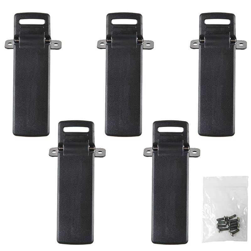 Two Way Radio Handheld Belt Clip with Screws for Baofeng UV5R UV5RA UV5RB UV5RC 5RD 5RE 5 Packs