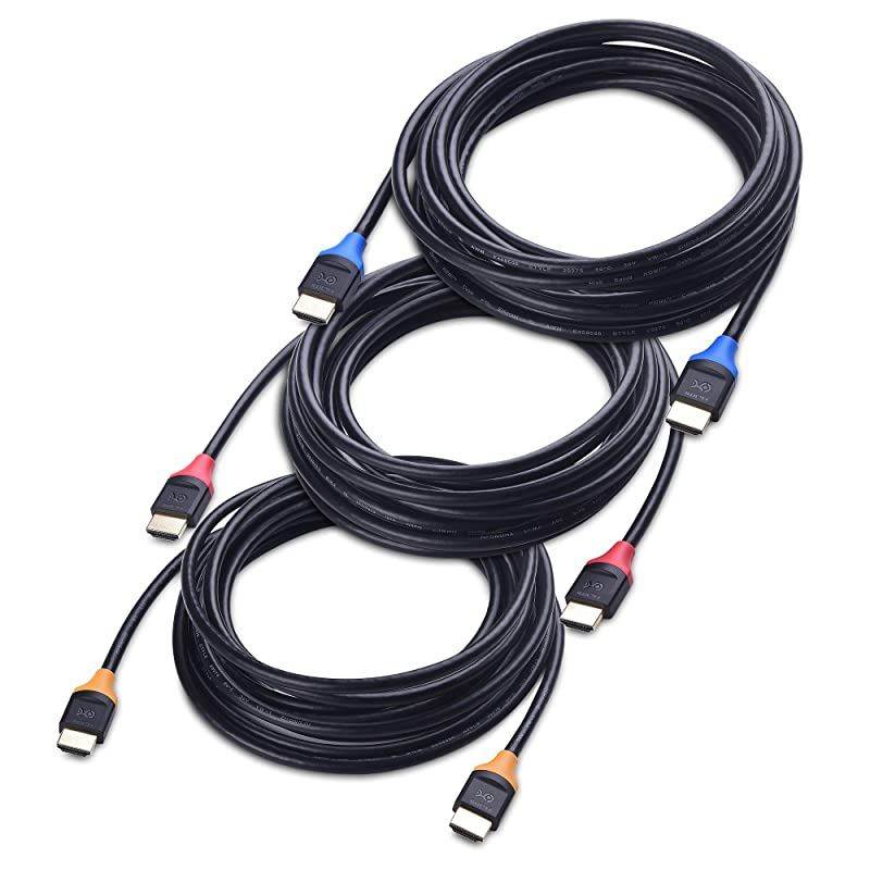 3Pack High Speed HDMI to HDMI 15 Feet with HDR and 4K Resolution Support