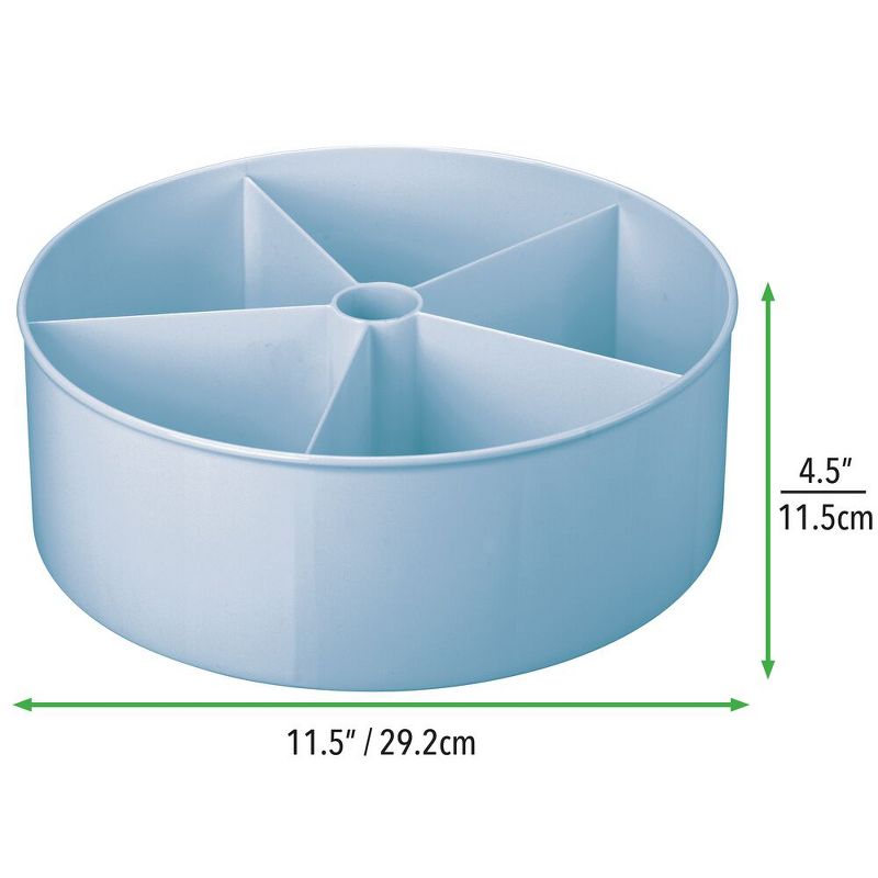 mDesign Lazy Susan Turntable, Bathroom Vanity Storage - Blue