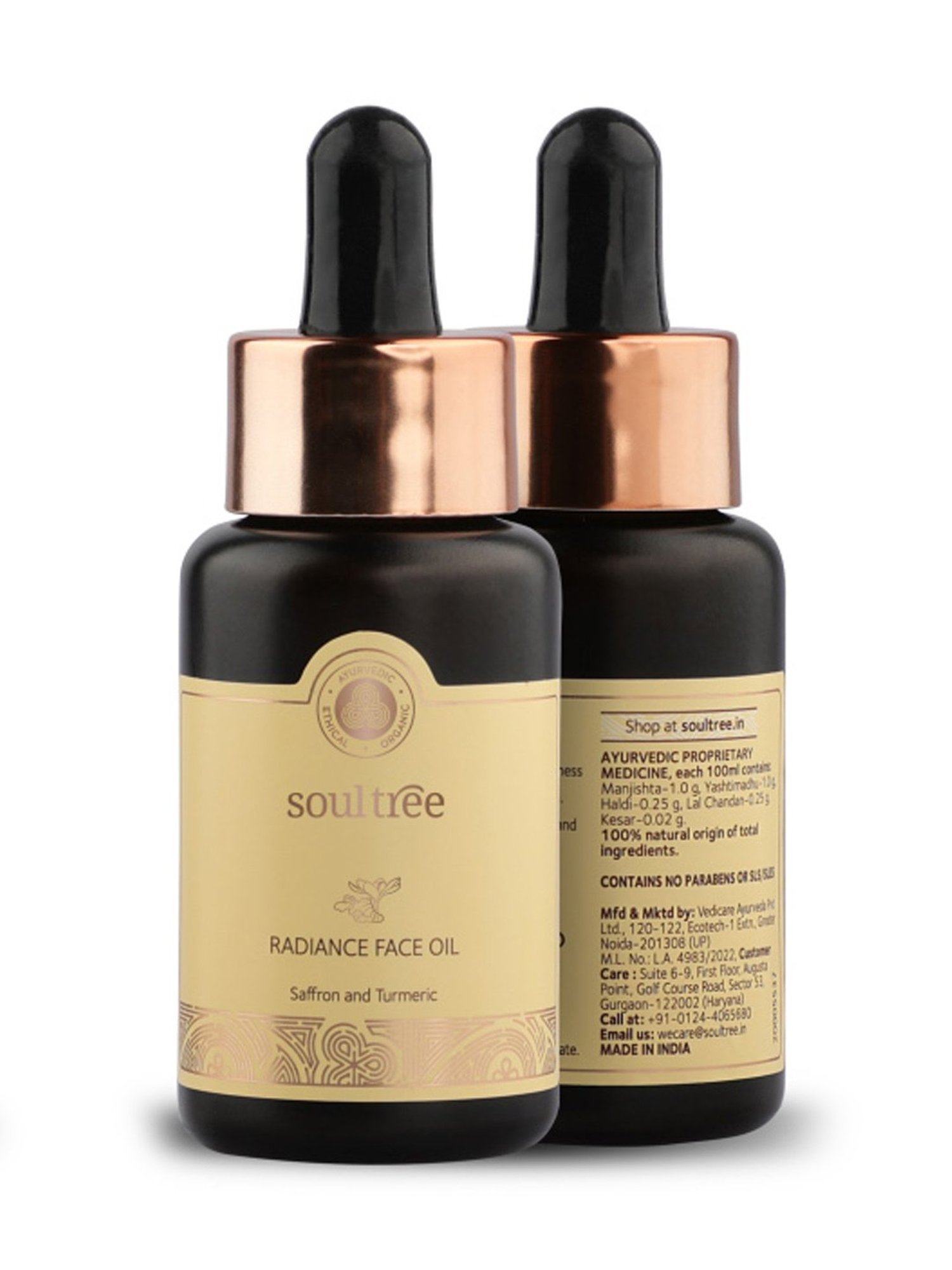 SoulTree Radiance Saffron & Turmeric Face Oil - 30 ml
