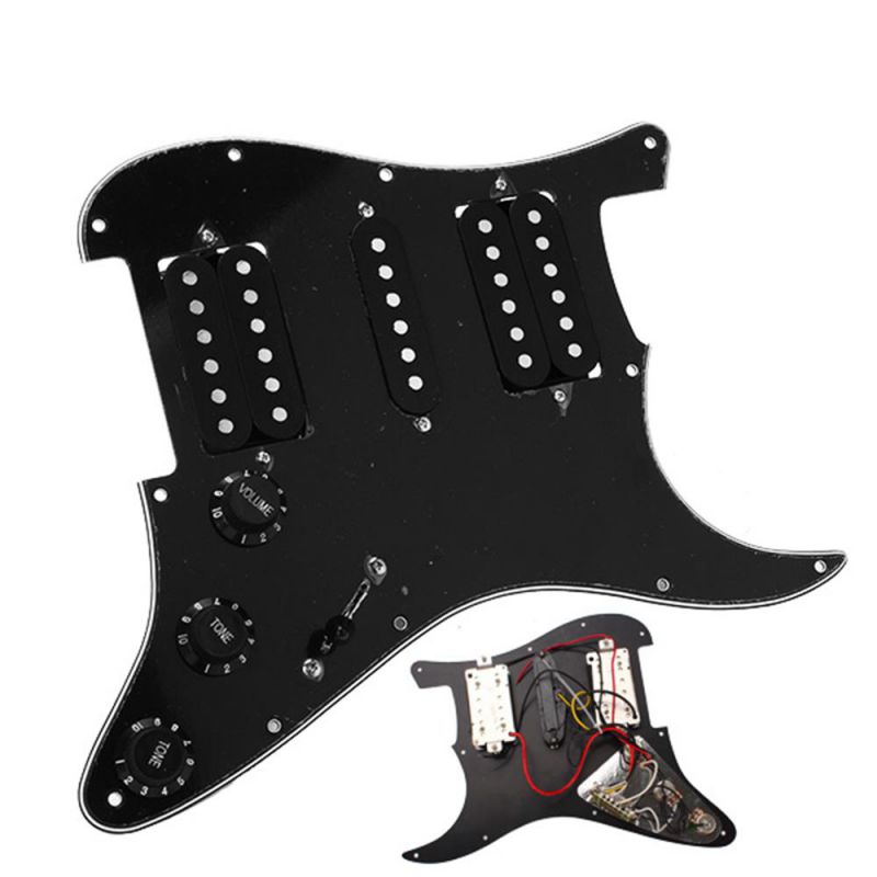 Black Wired Plate Pickguard Humbuckers for HSH Guitar