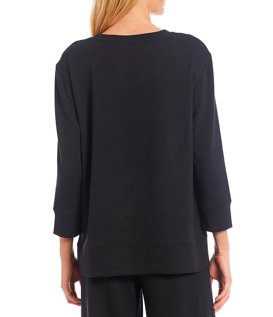 Westbound Soft Touch Crew Neck 3/4 Sleeve Coordinating Pullover