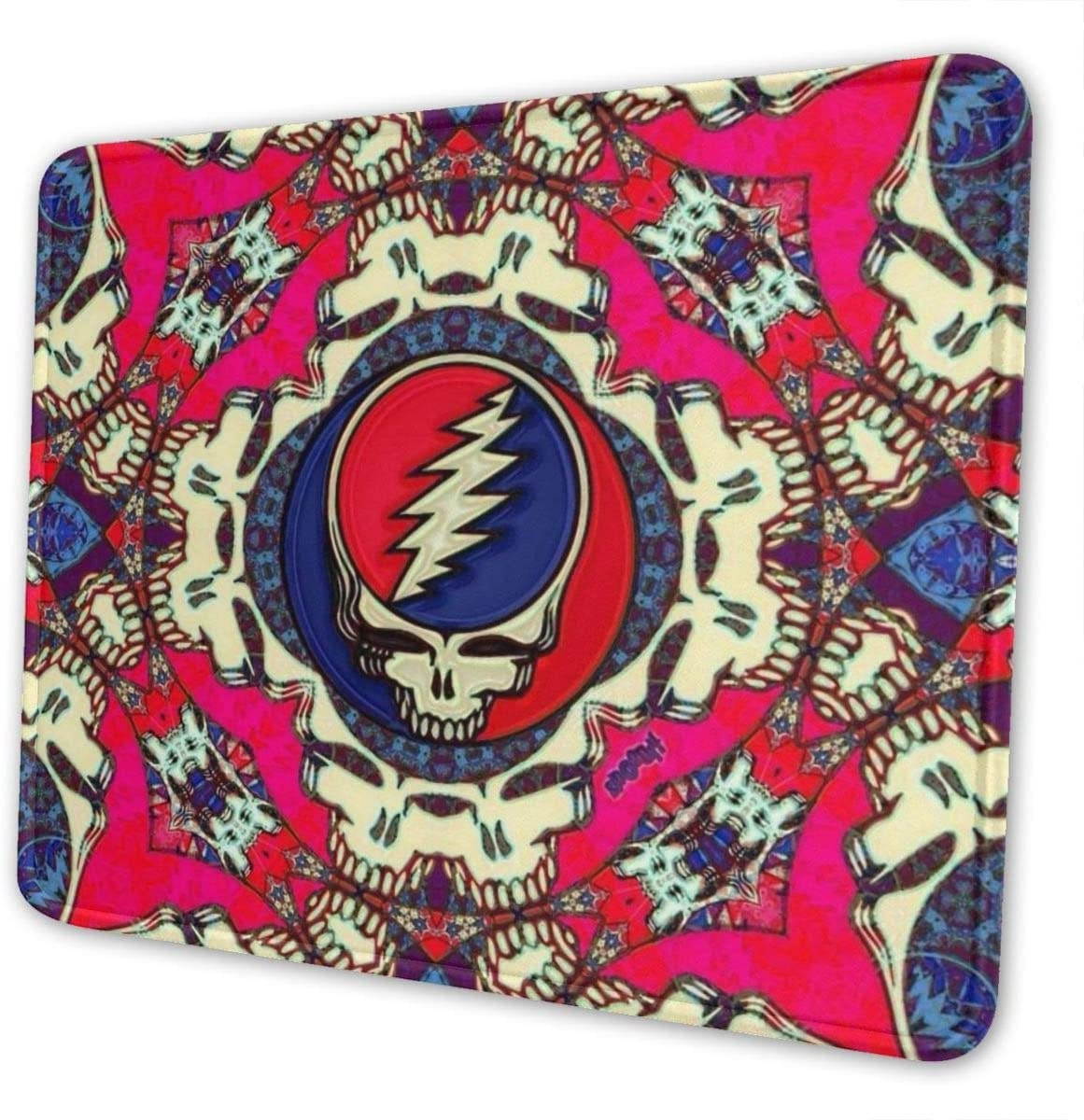 Colorful Grateful Skull Mousepad Anti-Slip Mouse Pad Mat Mice Mousepad Desktop Mouse Pad Laptop Mouse Pad Gaming Mouse Pad Dead Skulls Printed 7.1x8.7 inches/11.8x9.85 inches