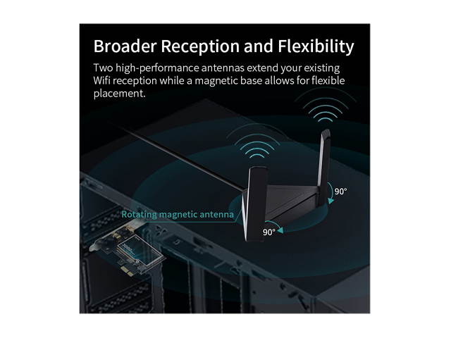 fenvi PCE-AX200T WiFi 6 PCIe Desktop Intel AX200 Wifi Card 3000Mbps Bluetooth 5.0 802.11ax/ac Adapter, Wireless PCI Express  2.4Ghz/5.0Ghz Dual Band MU-MIMO OFDMA Magnet Antenna for Windows 10 Linux