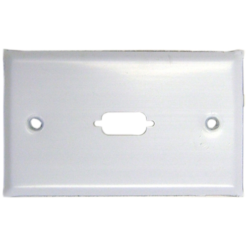 VGA or DB9 D-Sub Port Single Gang Wall Plate White Stainless Steel 2-piece pack