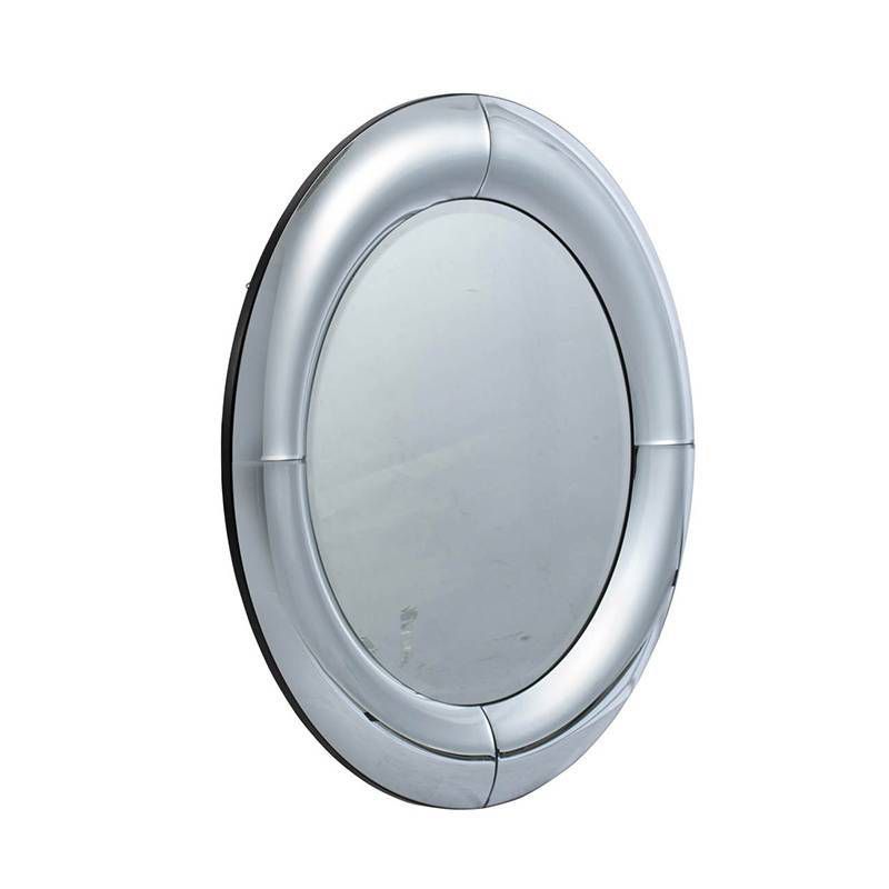 Silver Curved Wall Mirror Clear - A&B Home