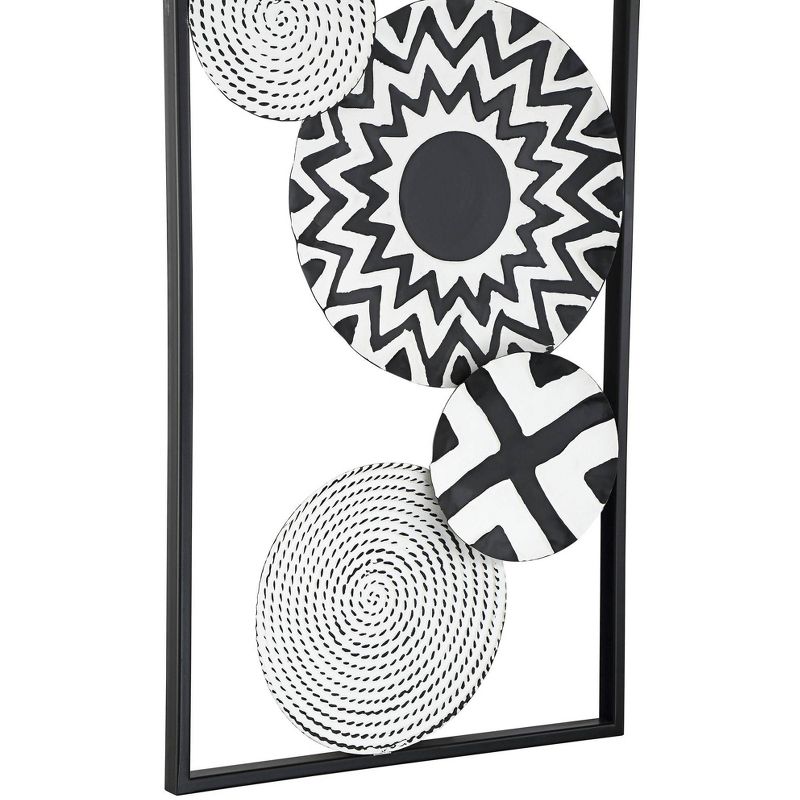 Newhill Designs Black and White Discs 35 1/2" High Metal Wall Art Set of 2