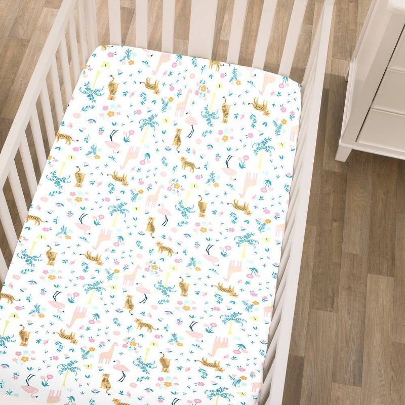 Carter's Tropical Super Soft Mini Crib Fitted Sheet - Pink