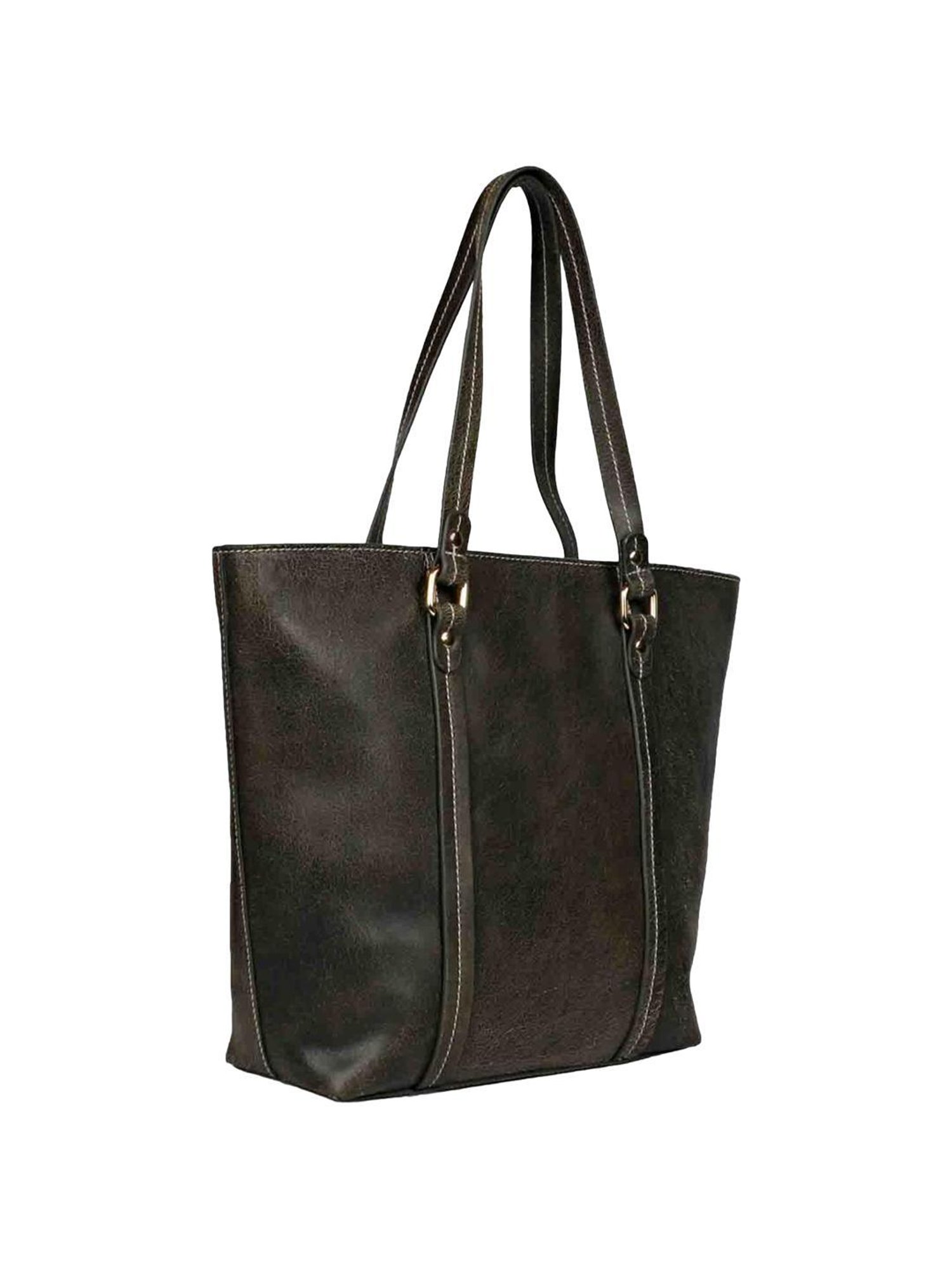 Favore Black  Solid Medium Tote Handbag