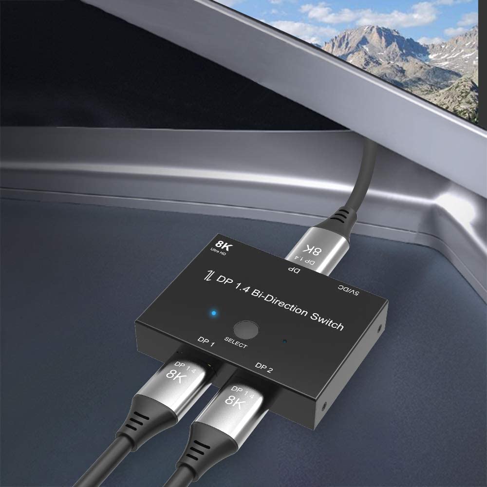 DisplayPort 8K DP 1.4 Switch Bi-Direction 8K 30Hz 4K 120Hz Splitter Converter for Multiple Source and displays.