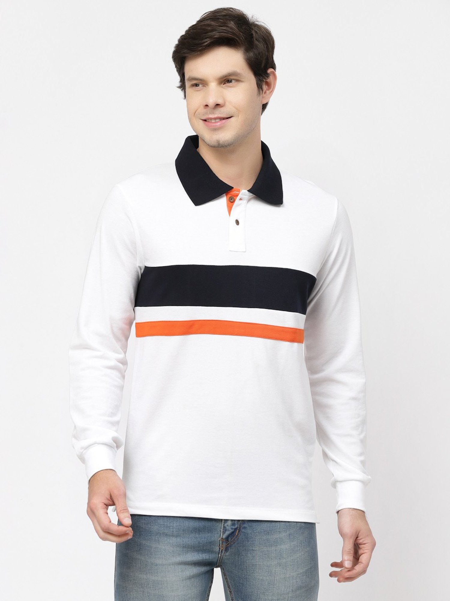 Kalt White Regular Fit Polo T-Shirt