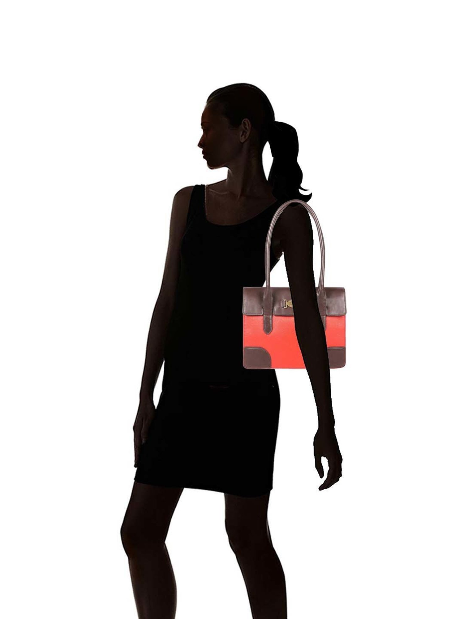 Hidesign Palo Alto Sacremento-Melbourne Ranch Orange Solid Medium Shoulder Handbag